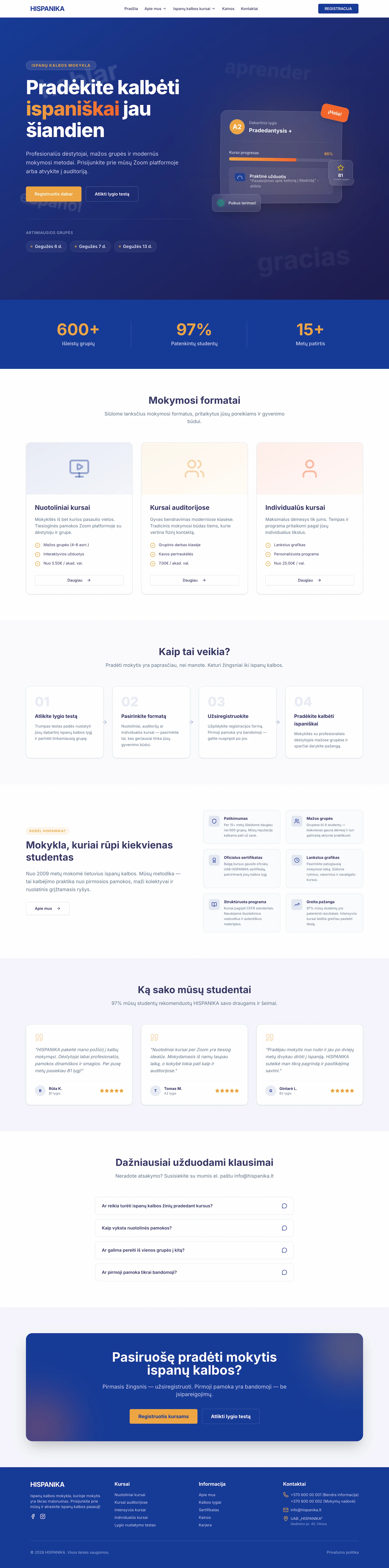 Hispanika — website page view 1