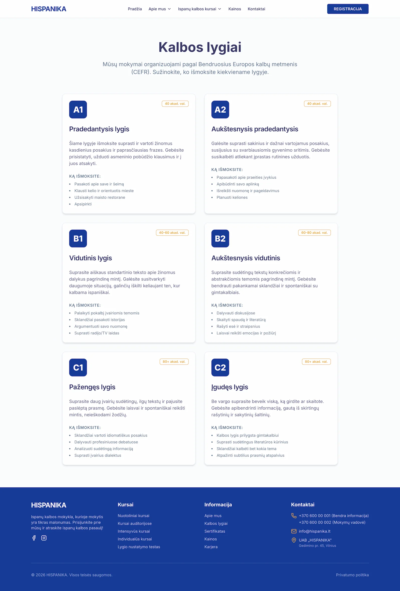 Hispanika — website page view 2