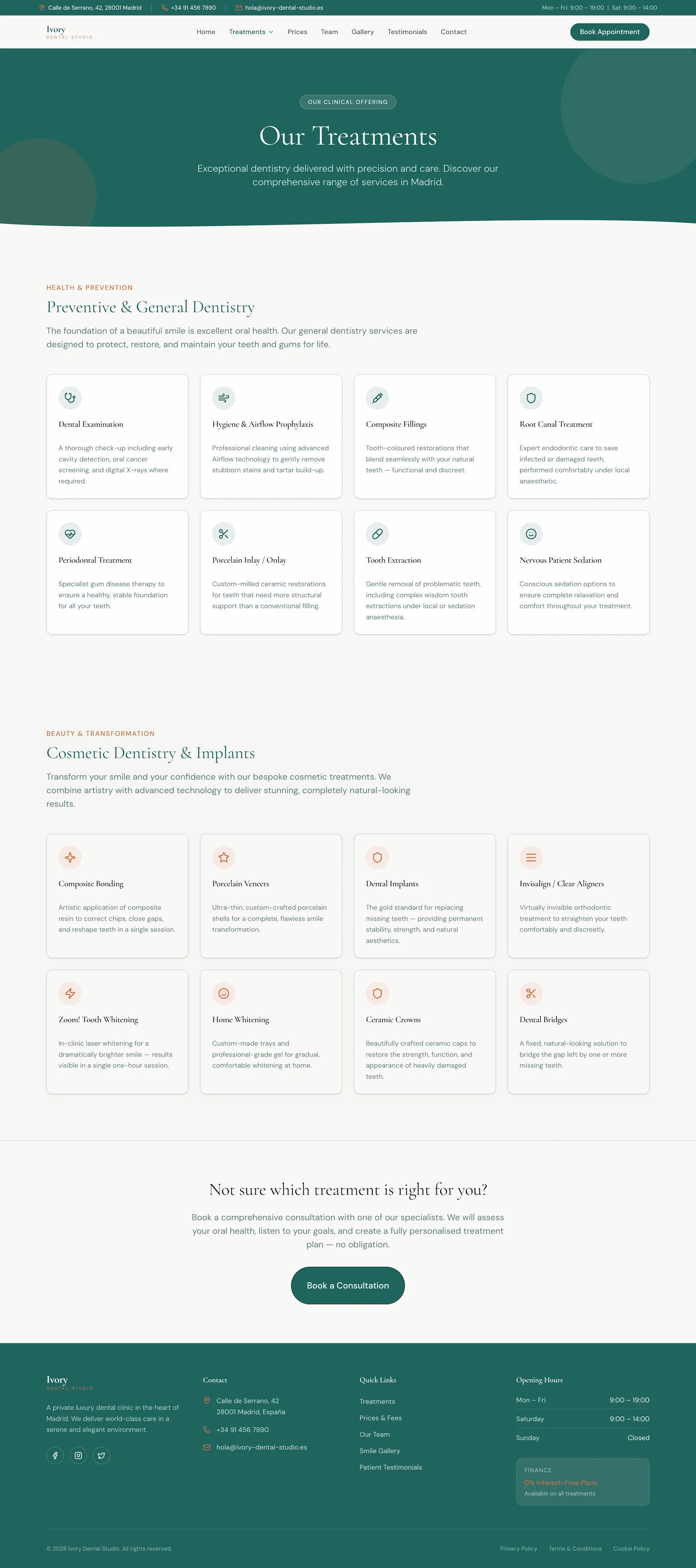 Ivory Dental — website page view 2