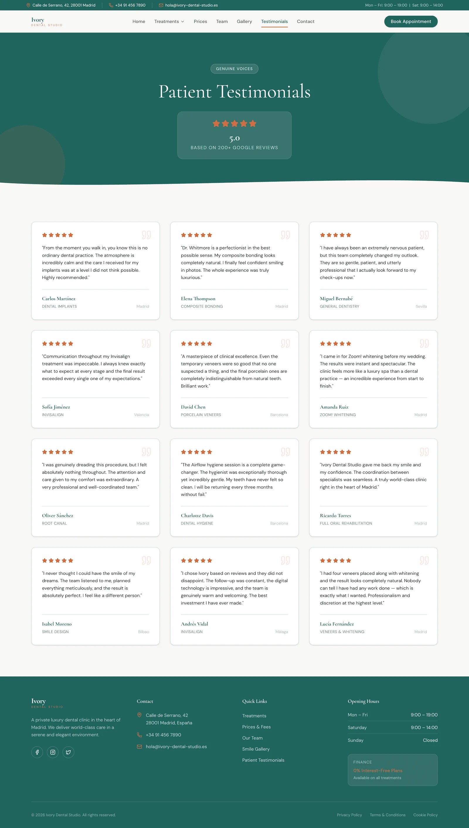 Ivory Dental — website page view 4