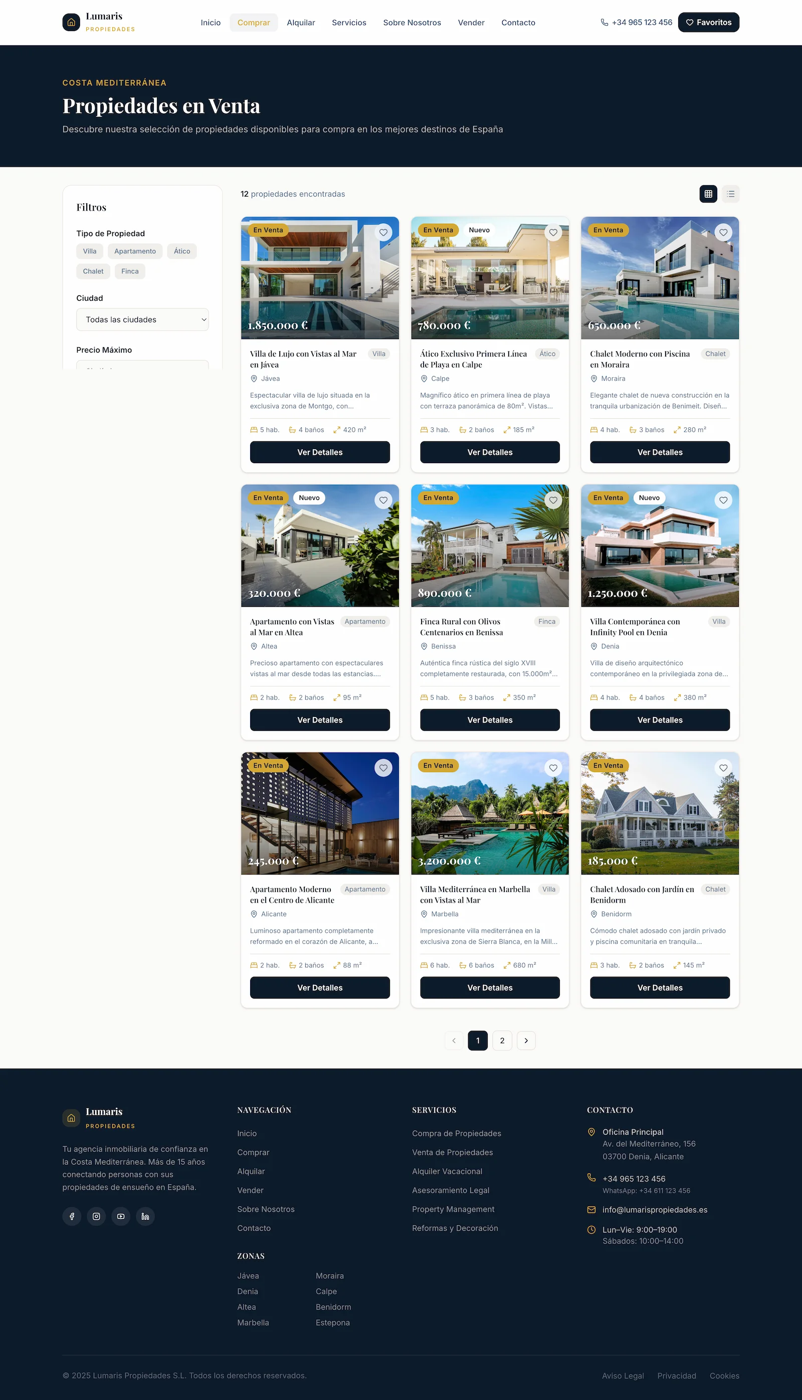Lumaris — website page view 2