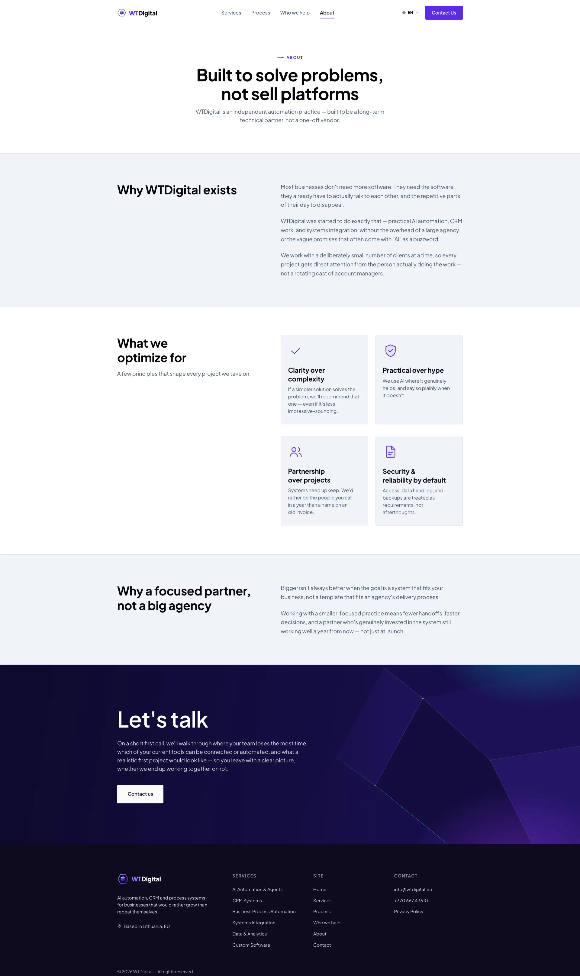 WTDigital — website page view 5