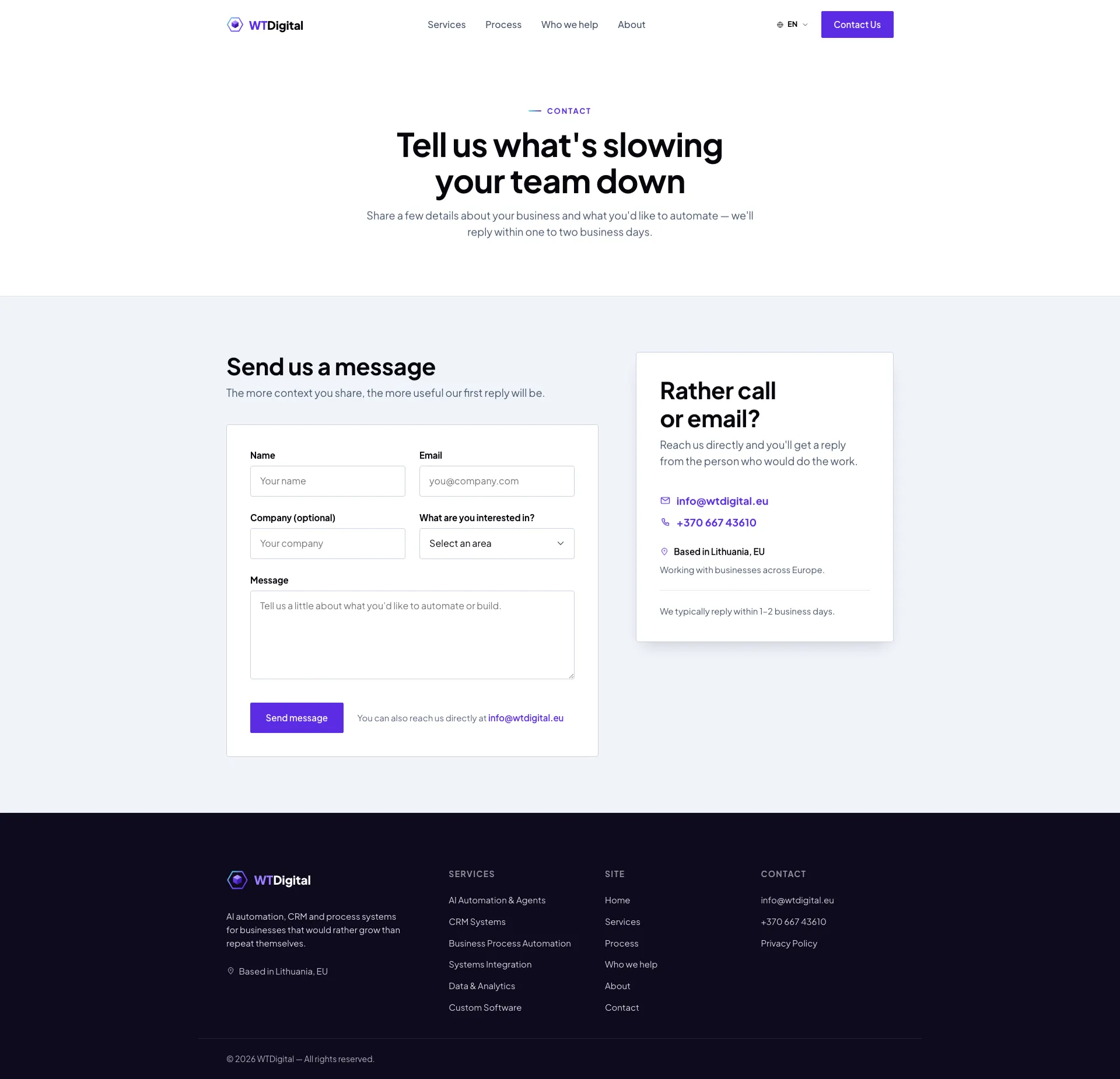 WTDigital — website page view 6
